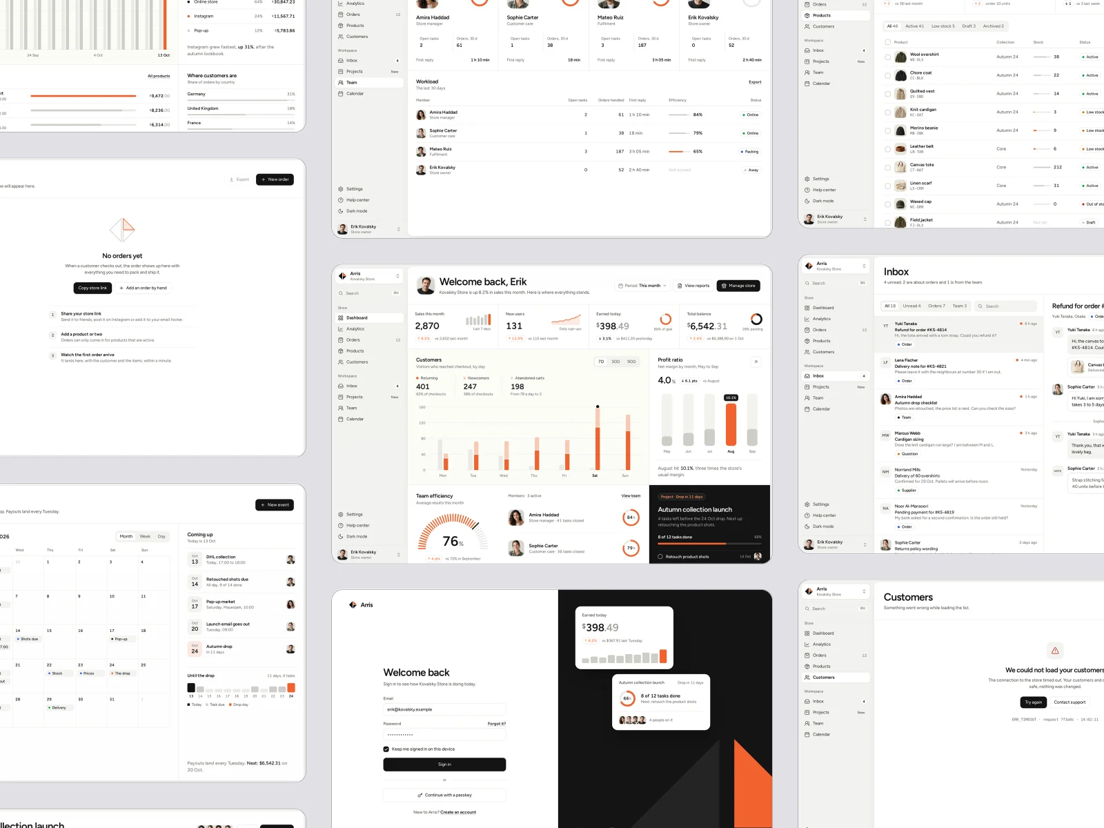 Screens overview, Arris