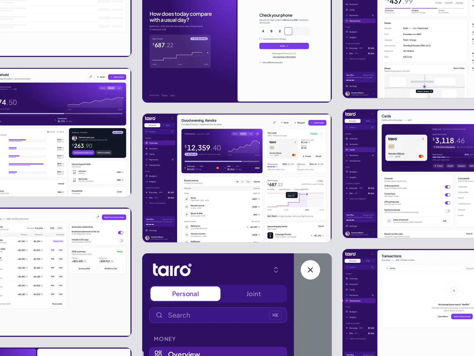 Screens overview, Tairo