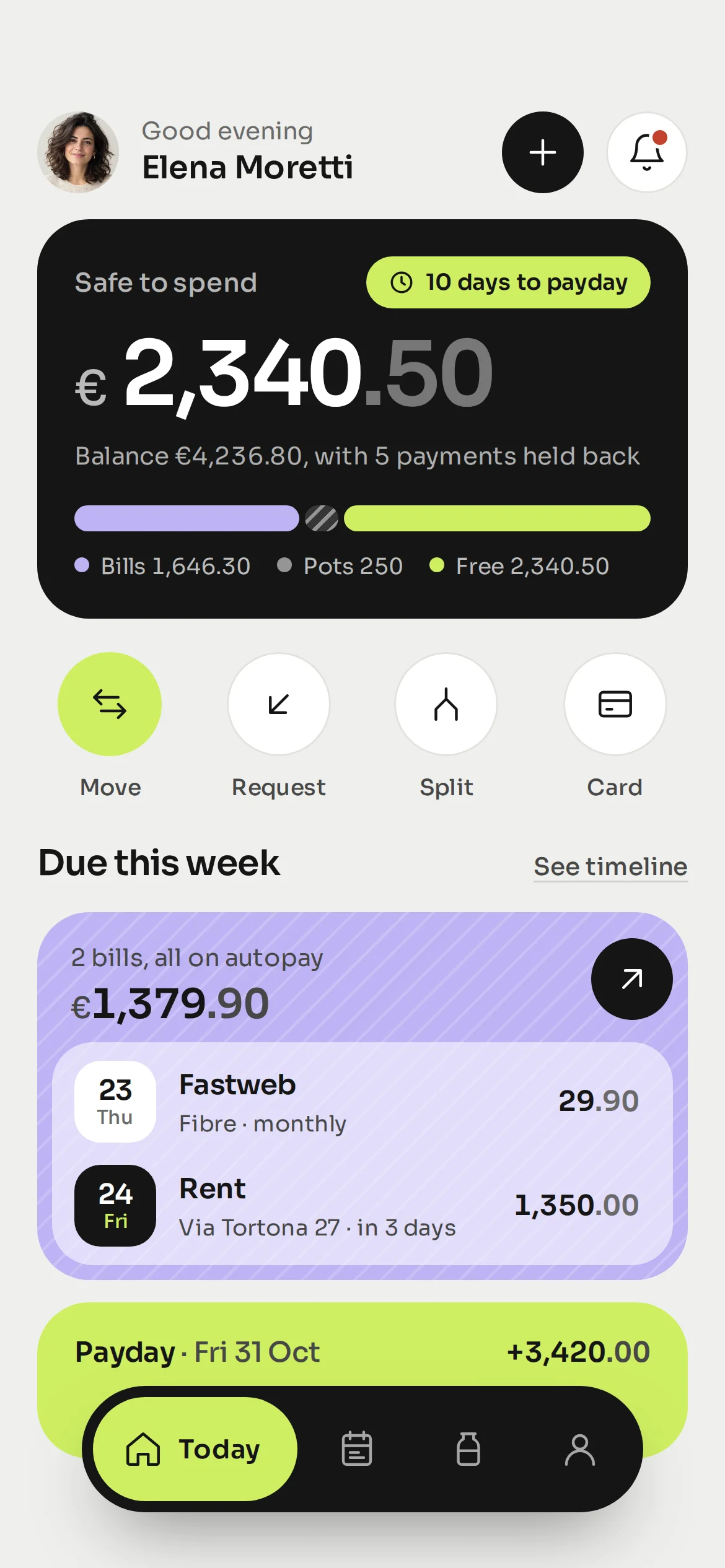 Ebb app screen 1