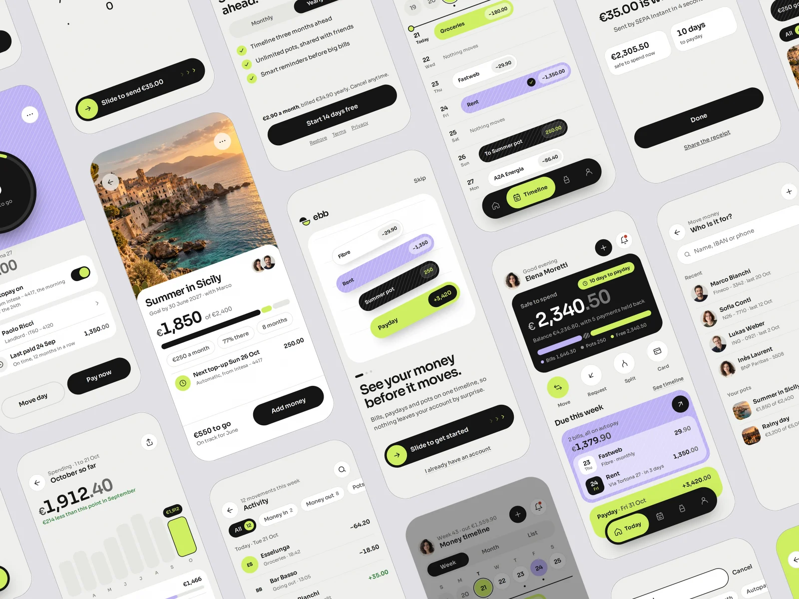 Screens overview, Ebb
