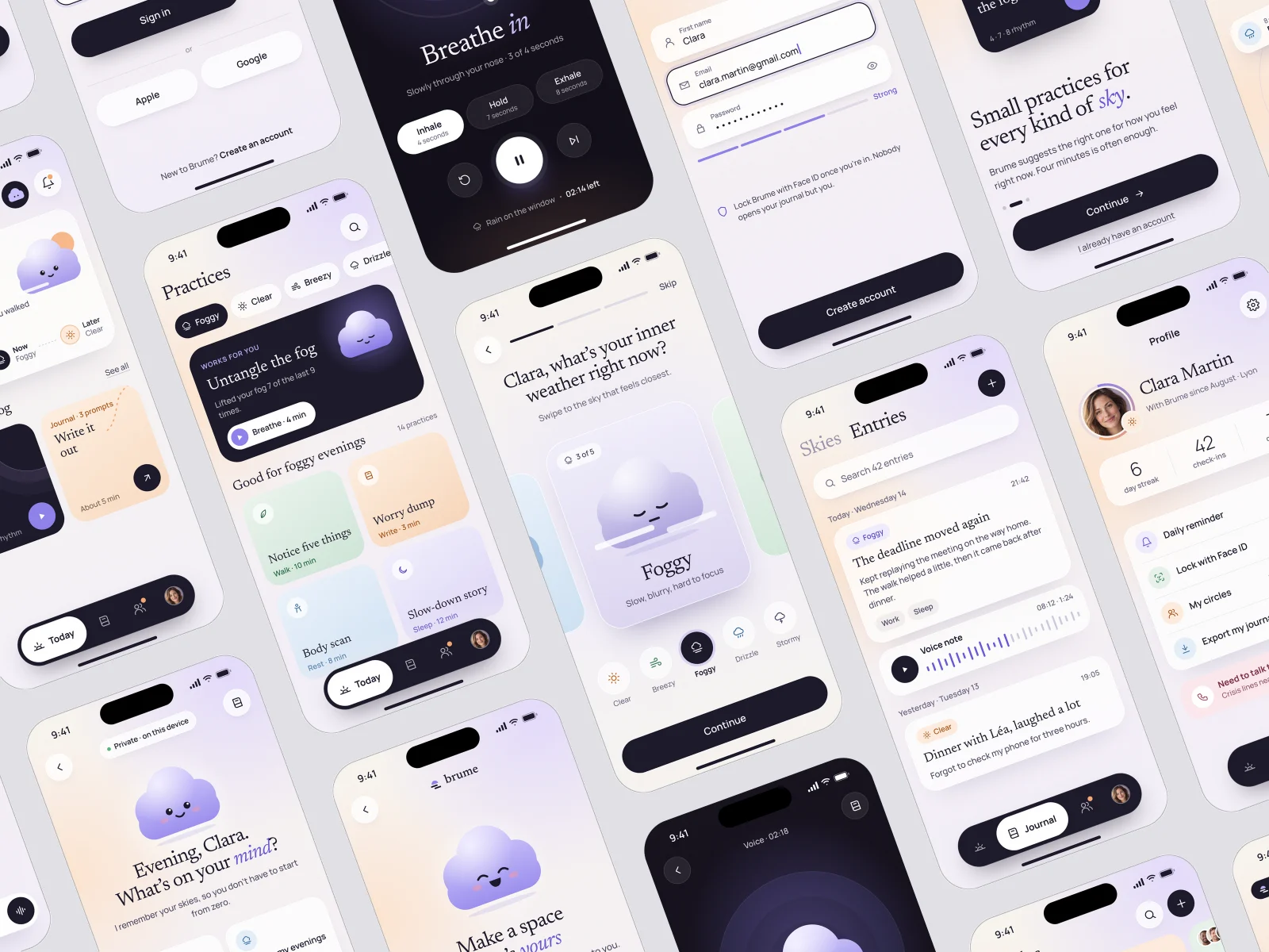 Screens overview, Brume