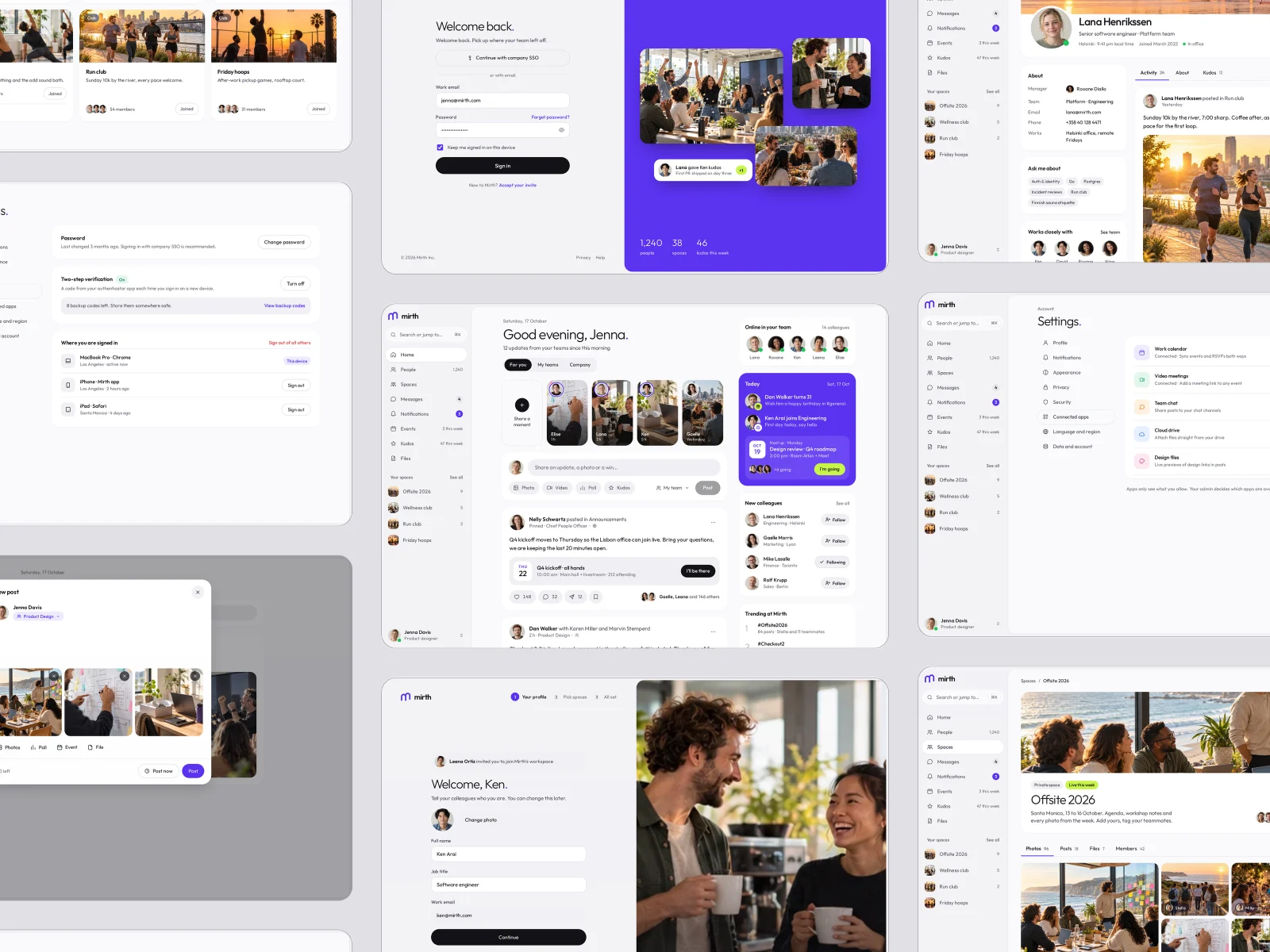 Screens overview, Mirth