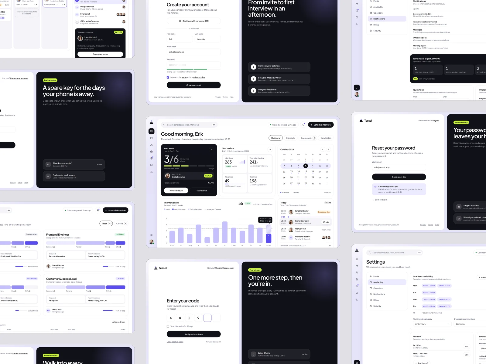 Screens overview, Tessel